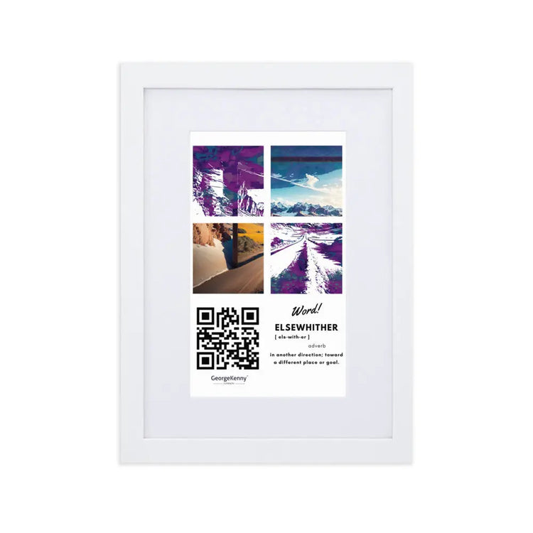 Elsewhither | Word Art | Matte Paper Framed Print With Mat GeorgeKenny Design