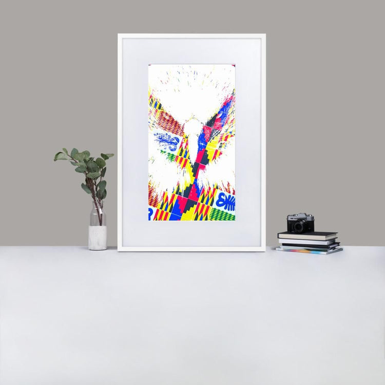 Eagle Eyes - Framed Print with Mat - African Inspired - GeorgeKenny Design