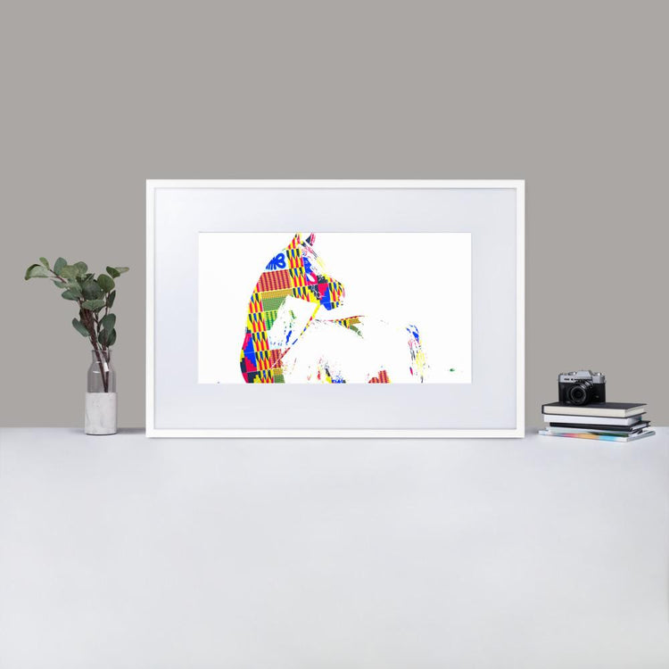 Horse Back - Framed Print with Mat - African Inspired - GeorgeKenny Design