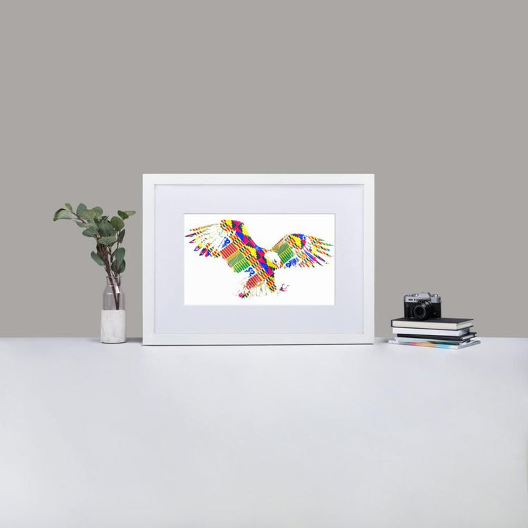 Hunting Eagle - Framed Print with Mat - African Inspired - GeorgeKenny Design