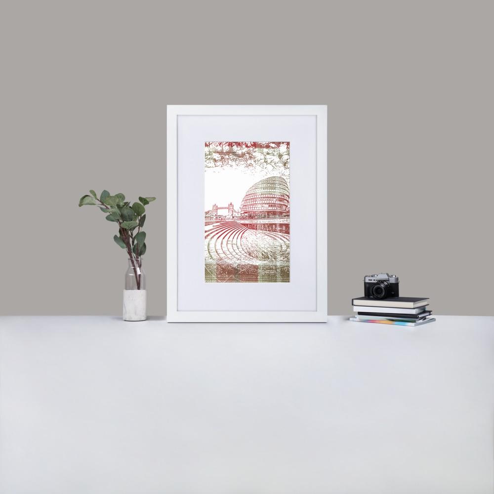 More London Riverside - Framed Print with Mat - Balmoral Check - GeorgeKenny Design