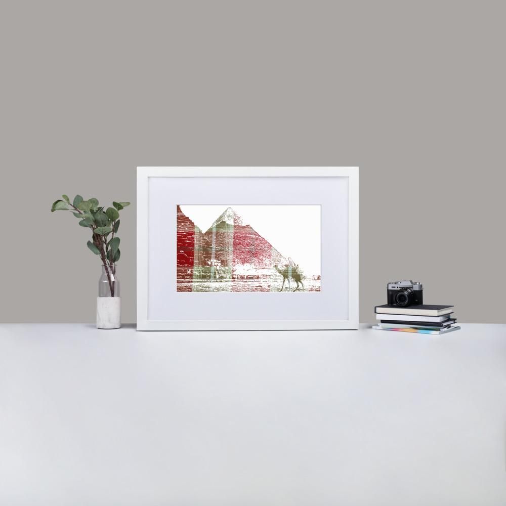 Pyramids of Egypt - Framed Print with Mat - Balmoral Check - GeorgeKenny Design