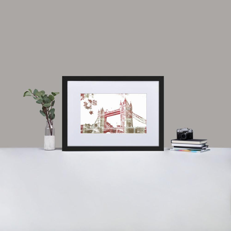 Tower Bridge London - Framed Print with Mat - Balmoral Check - GeorgeKenny Design